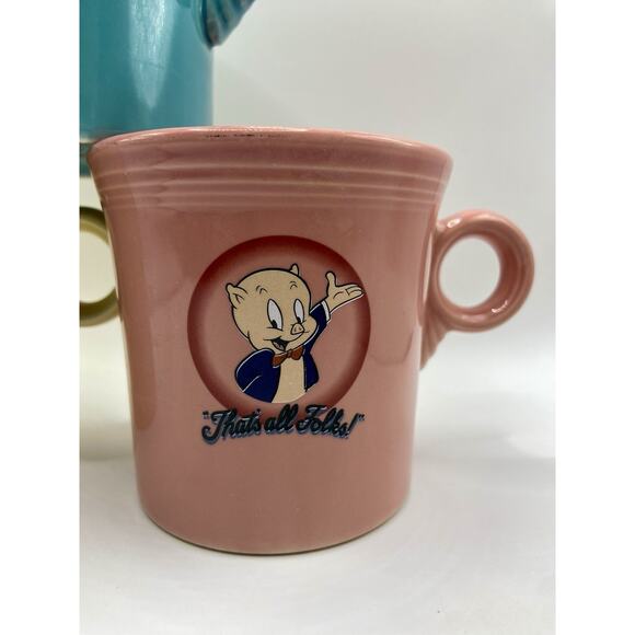 Set Fiesta Homer Laughlin Warner Bros Looney Tunes Porky Sylvester Daffy Mugs - Picture 3 of 7